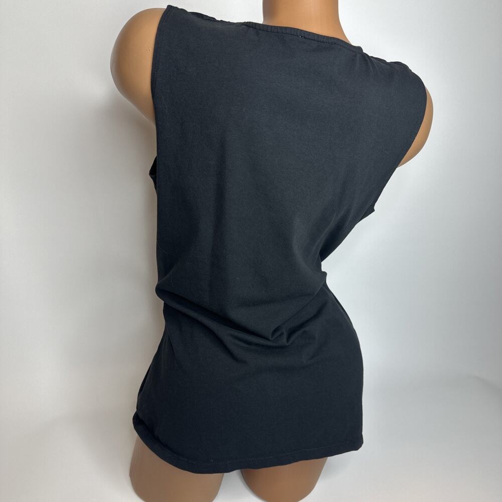 Vintage  Nine West Ring Detail Black Sleeveless Top XL Stretch Minimalist Y2K EC - Picture 3 of 9